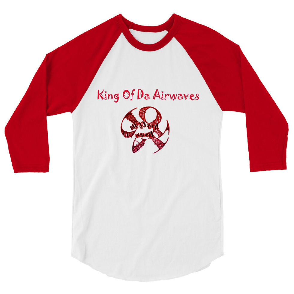 King Of Da Airwaves Spiral Collabo 3/4 sleeve raglan shirt