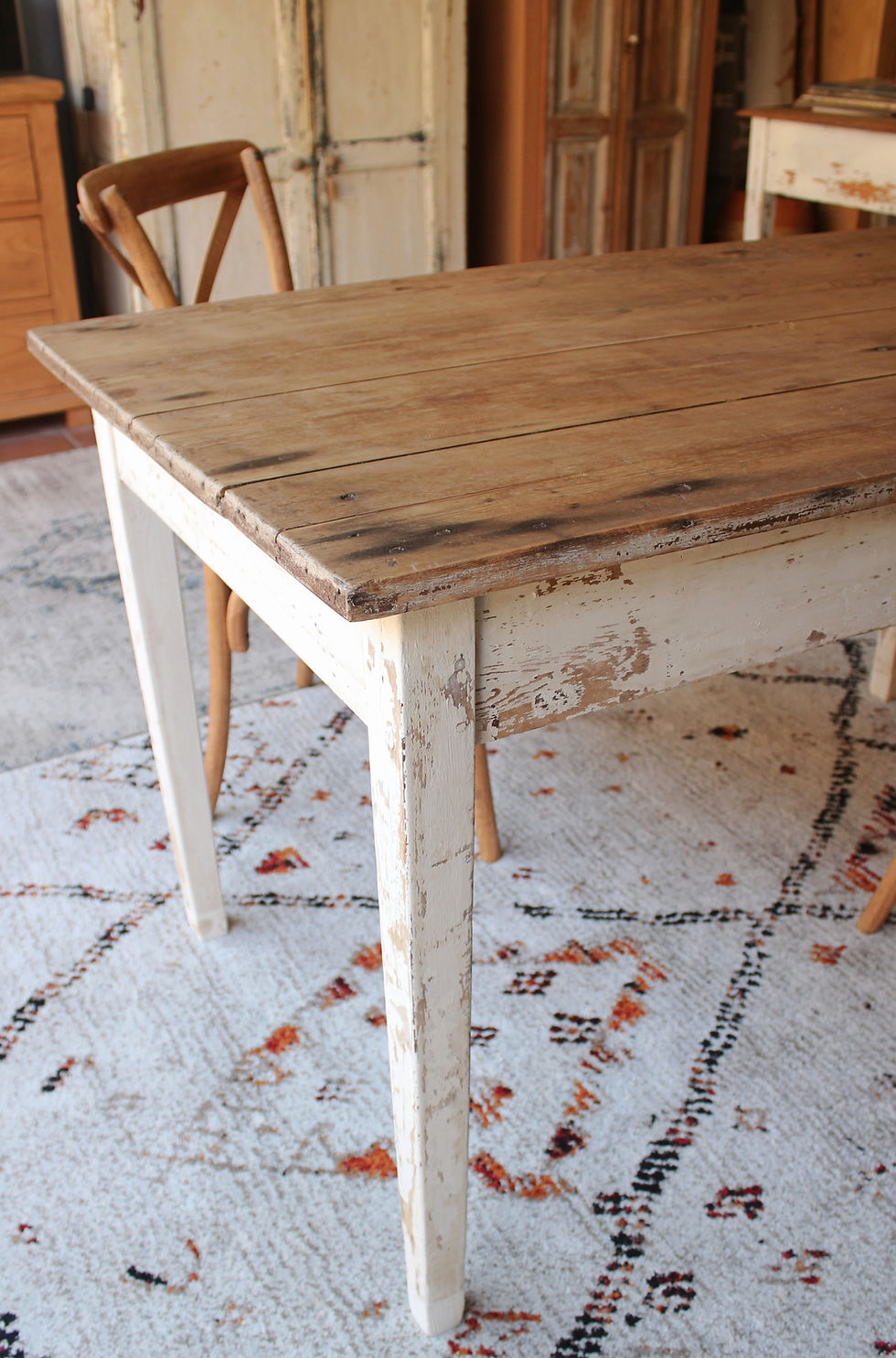 Miniatura: MESA DE GRANJA DECAPADO BLANCO