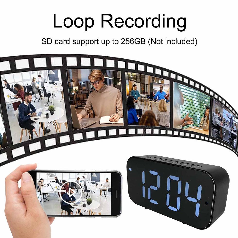 Miniatura: Wi-Fi Clock Camera with 1080P HD, Motion Detection & Remote Viewing, Indoor Secu
