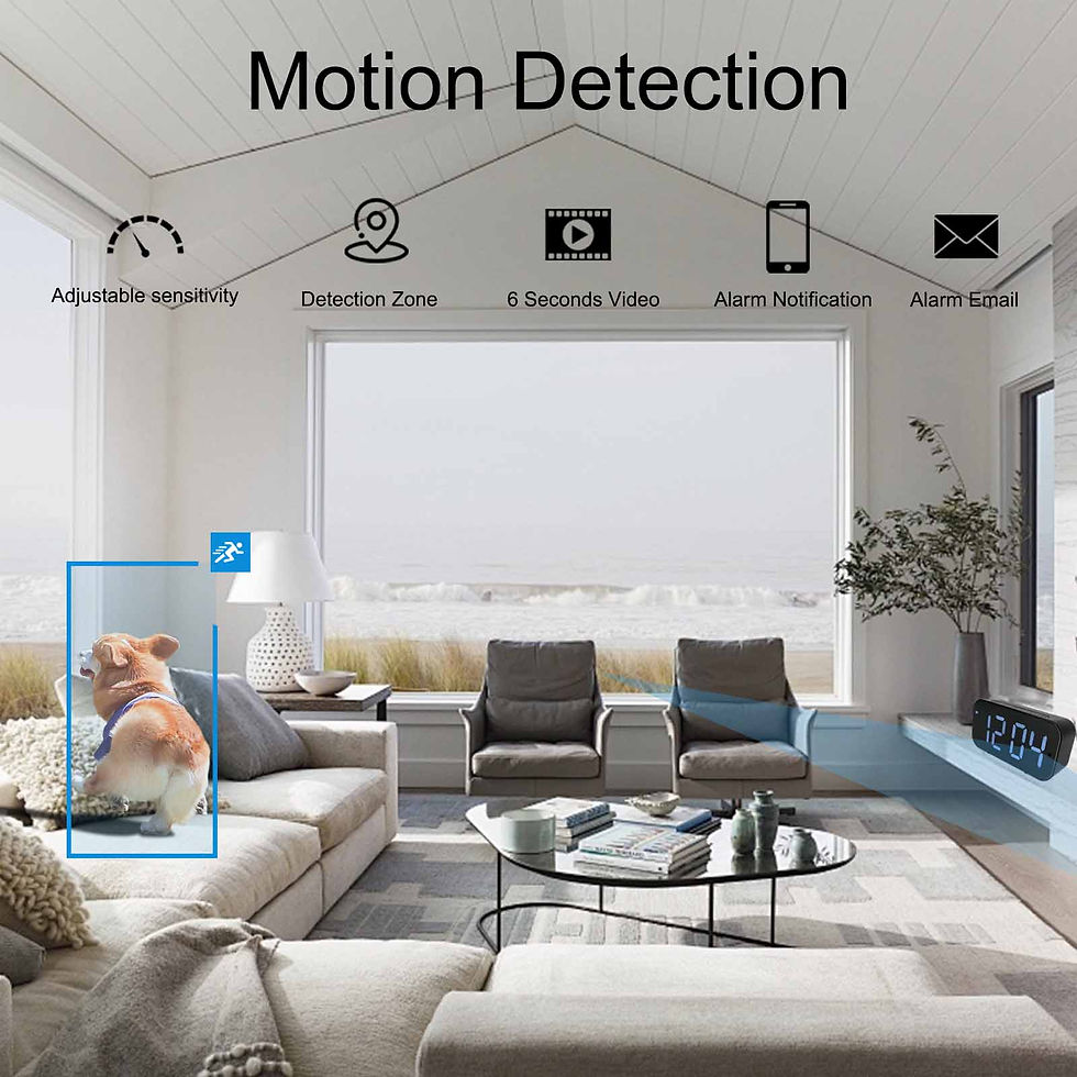 Miniatura: Wi-Fi Clock Camera with 1080P HD, Motion Detection & Remote Viewing, Indoor Secu