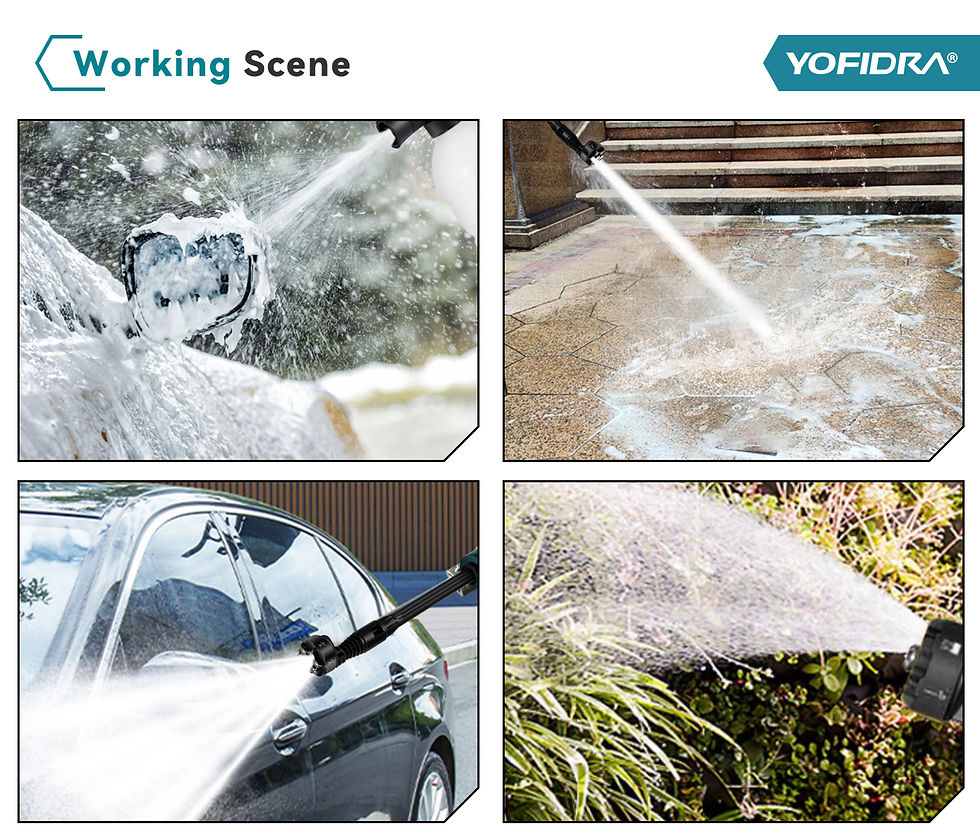 Miniatura: YOFIDRA 200Bar Brushless High Pressure Washer Electric Water Gun With Bucket Car
