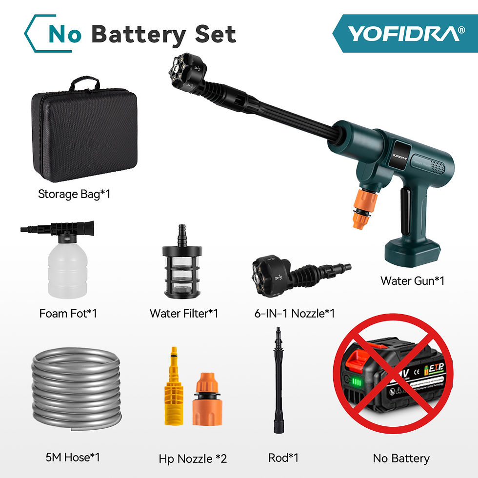 Miniatura: YOFIDRA 200Bar Brushless High Pressure Washer Electric Water Gun With Bucket Car