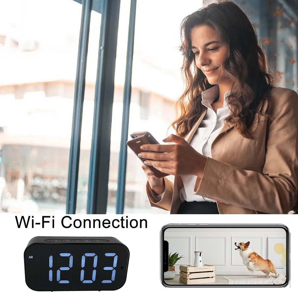 Miniatura: Wi-Fi Clock Camera with 1080P HD, Motion Detection & Remote Viewing, Indoor Secu