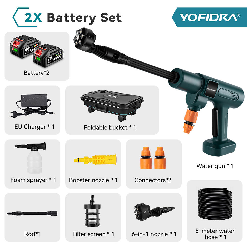 Miniatura: YOFIDRA 200Bar Brushless High Pressure Washer Electric Water Gun With Bucket Car