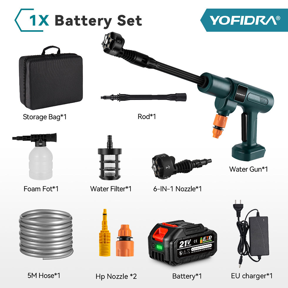Miniatura: YOFIDRA 200Bar Brushless High Pressure Washer Electric Water Gun With Bucket Car