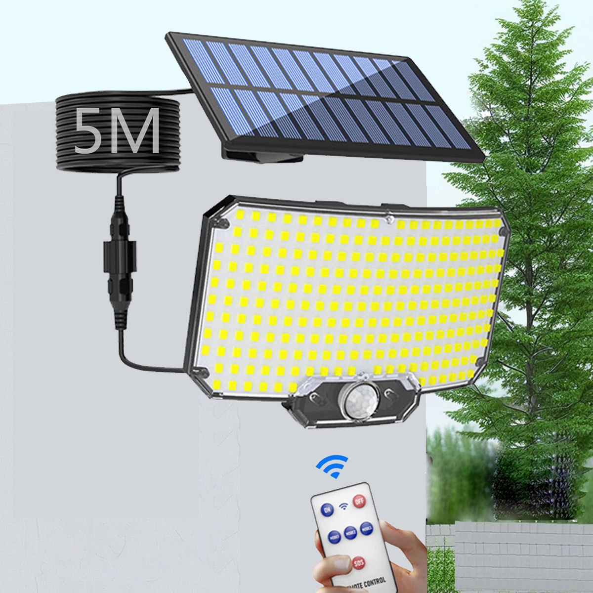 234 LED Solar Lights Outdoor Super Bright Human Motion Sensor Security Flood Wal