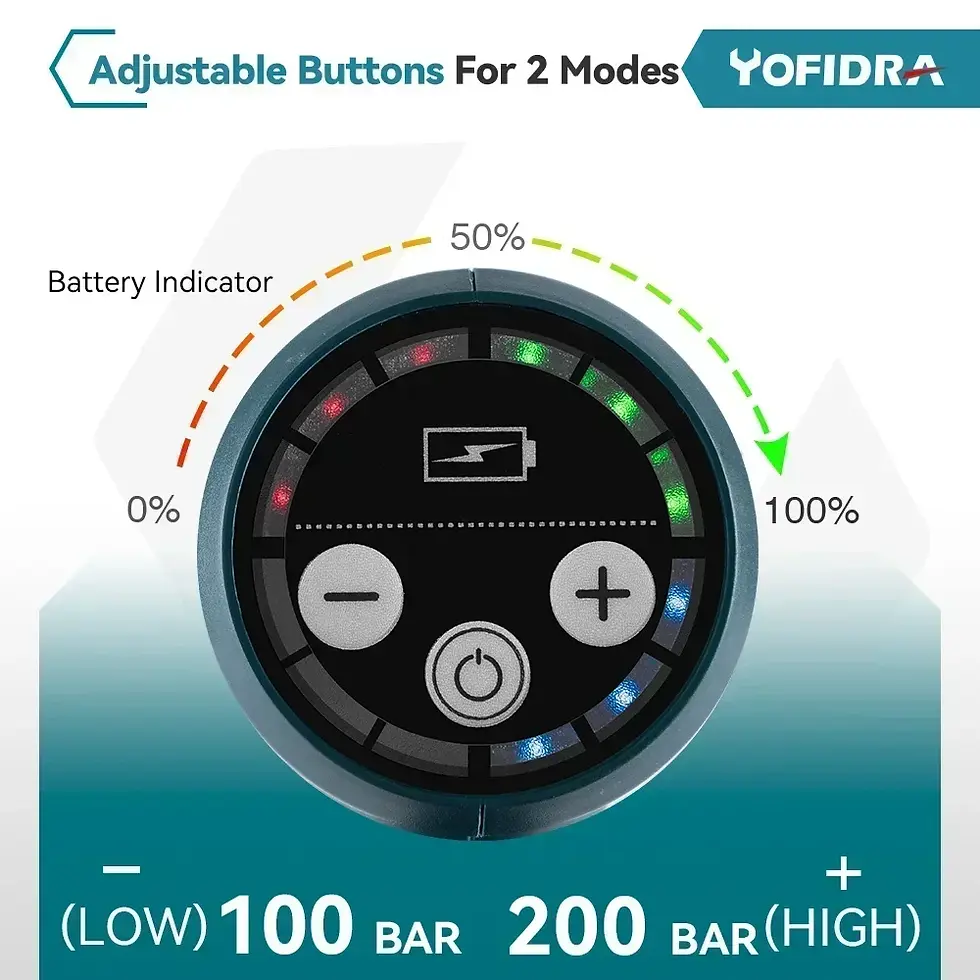 Miniatura: YOFIDRA 200Bar Brushless High Pressure Washer Electric Water Gun With Bucket Car