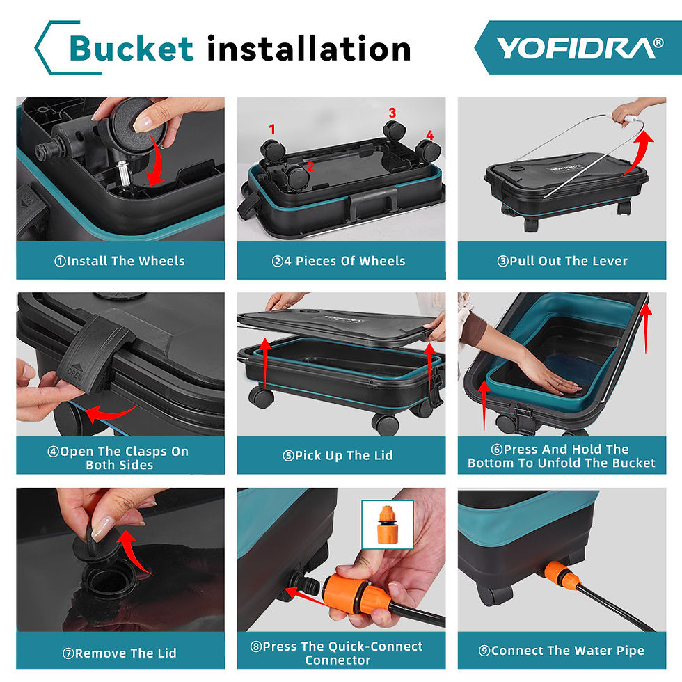 Miniatura: YOFIDRA 200Bar Brushless High Pressure Washer Electric Water Gun With Bucket Car