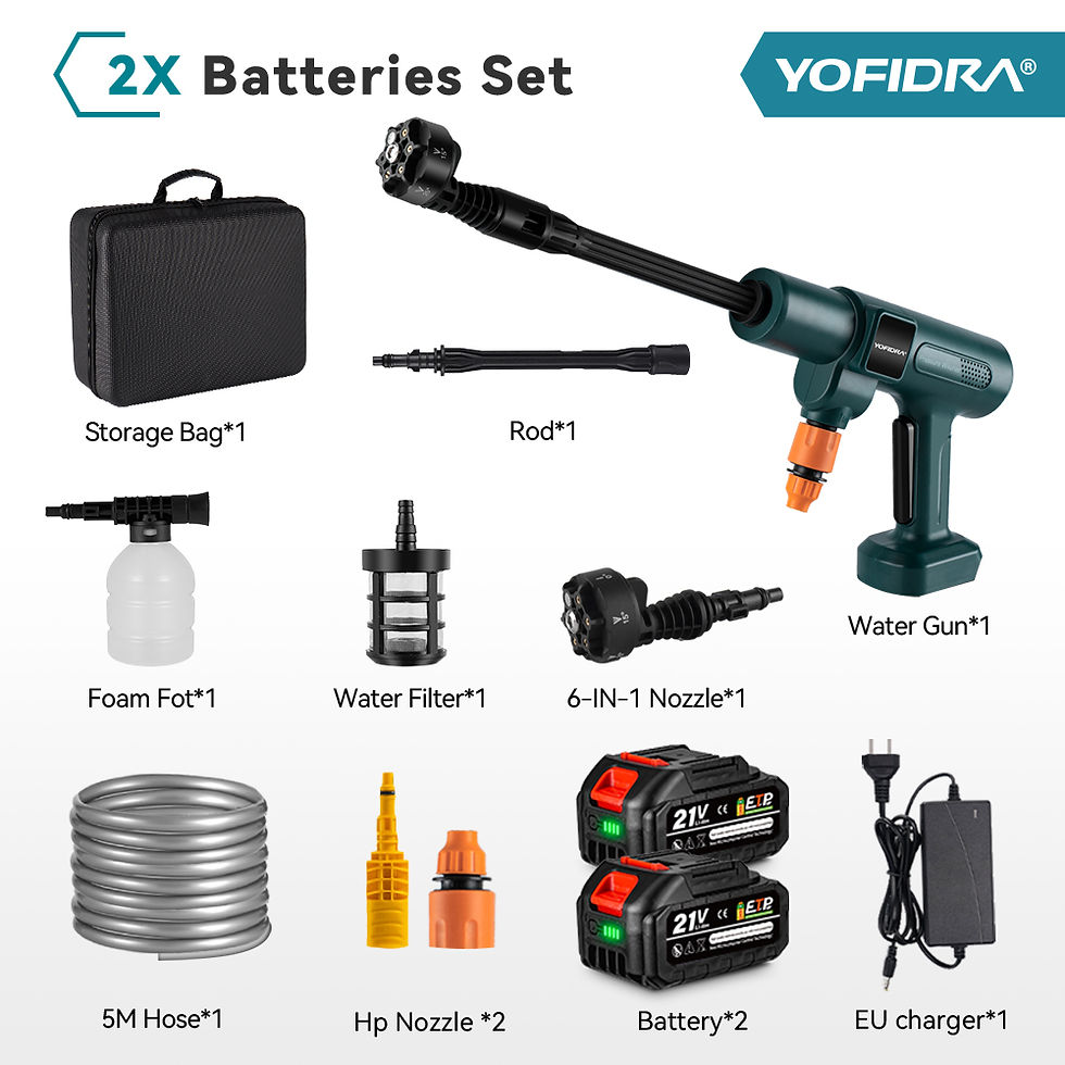 Miniatura: YOFIDRA 200Bar Brushless High Pressure Washer Electric Water Gun With Bucket Car
