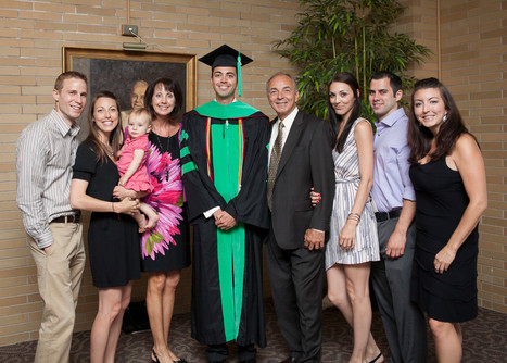Dr. Ryan Corte with his family at optome