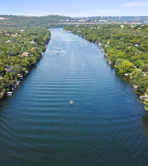 aerial photos of the river during the summer.