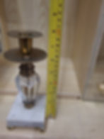 Thumbnail: Vintage Candle Holders Brass, Marble and Glass set of 2