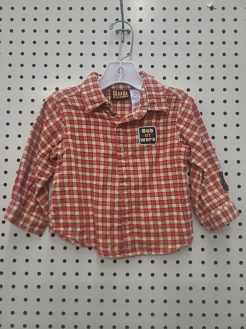 Vintage Bob The Builder Flannel Shirt Long Sleeve toddlers Size 24M