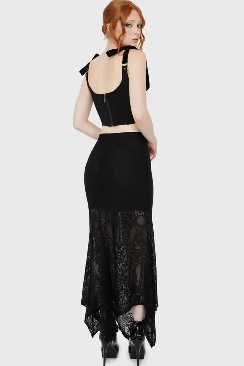 Thumbnail: Killstar Belladonna Lace Maxi Skirt