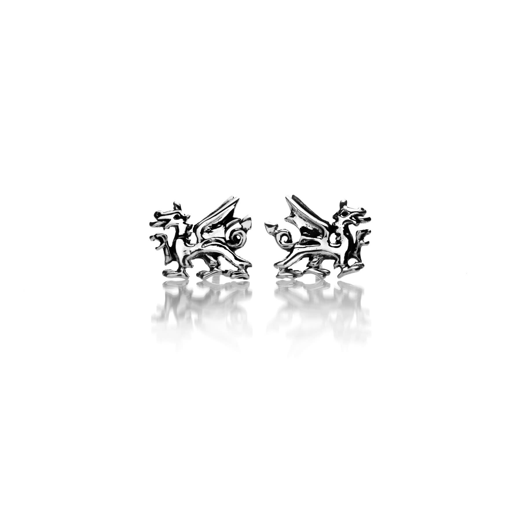 Welsh Dragon Stud Earrings