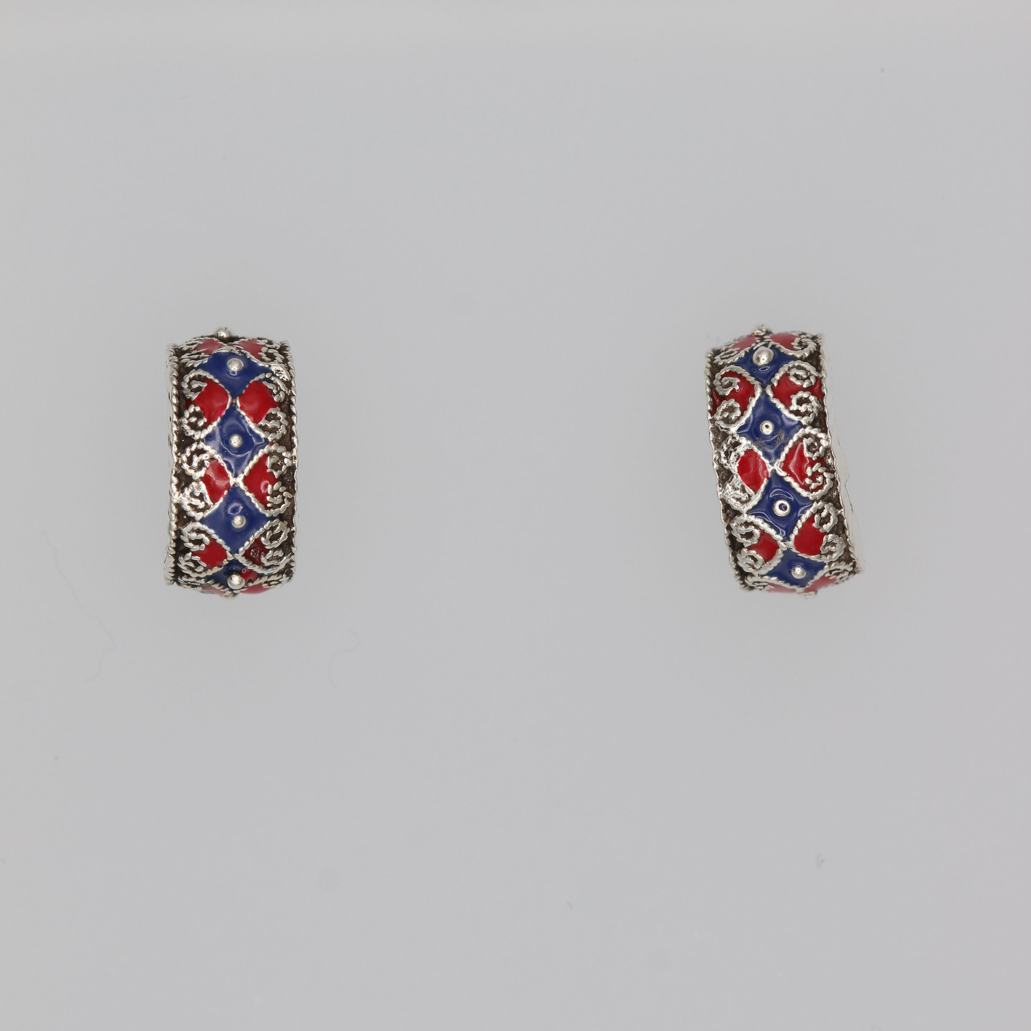 Enamel Hoop Earrings