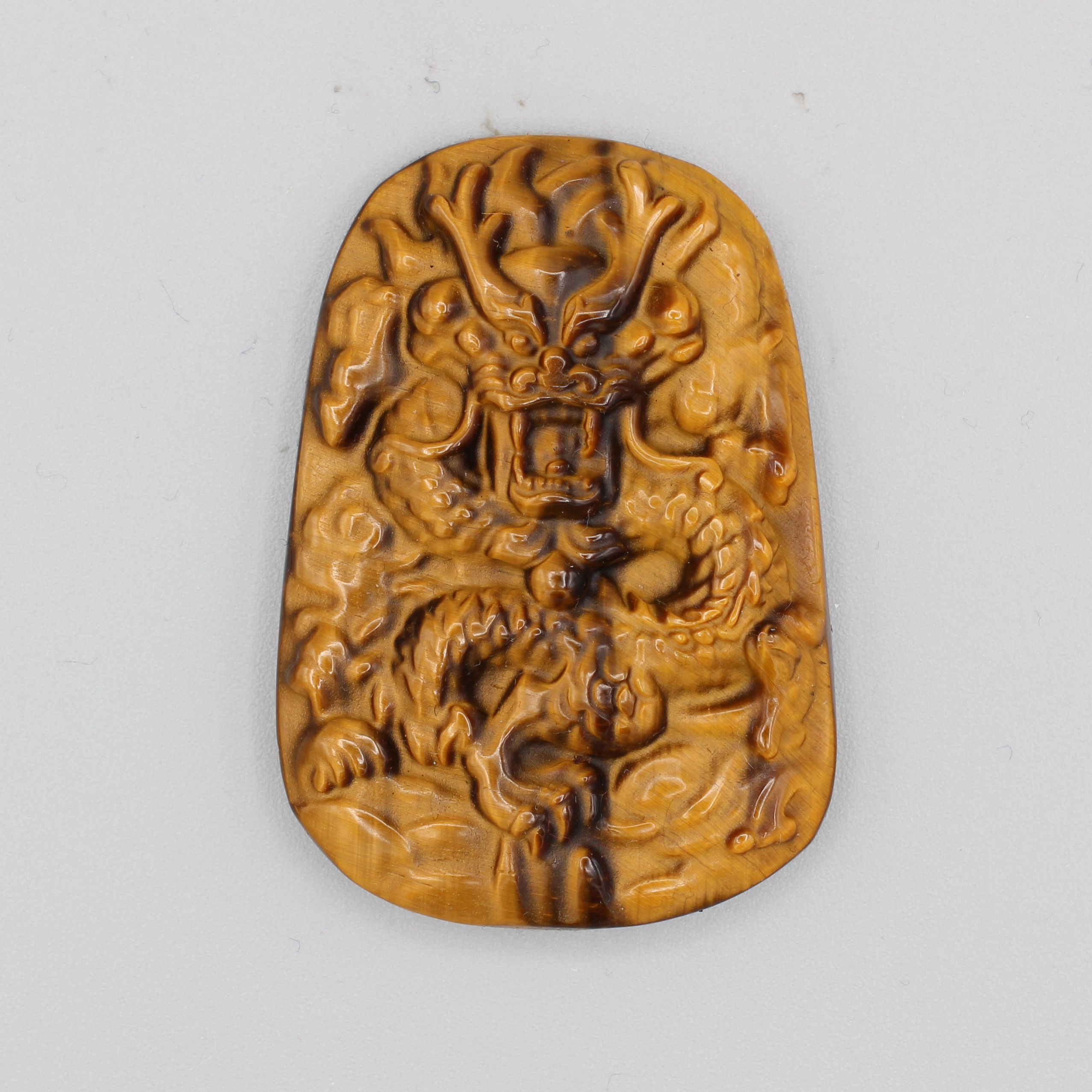 Tiger's Eye Dragon Carving