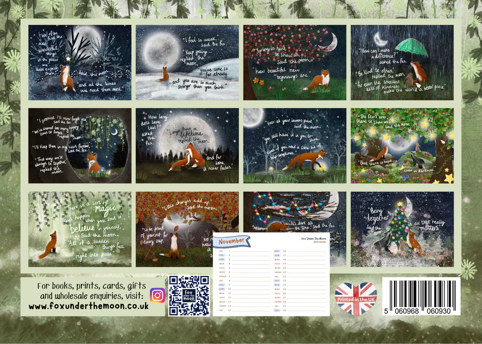 Fox Under The Moon 2024 Calendar | Stars Aberystwyth