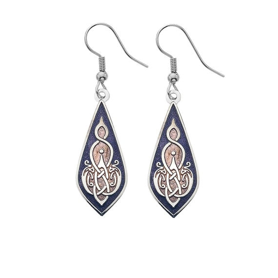 Purple Celtic Enamel Earrings