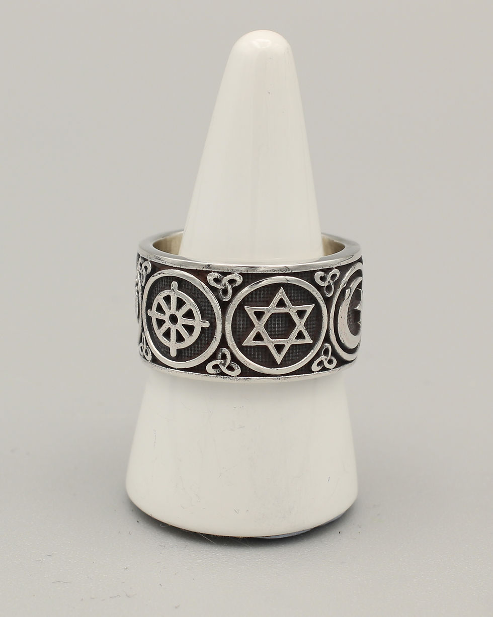 Thumbnail: Religious Symbols Band Ring