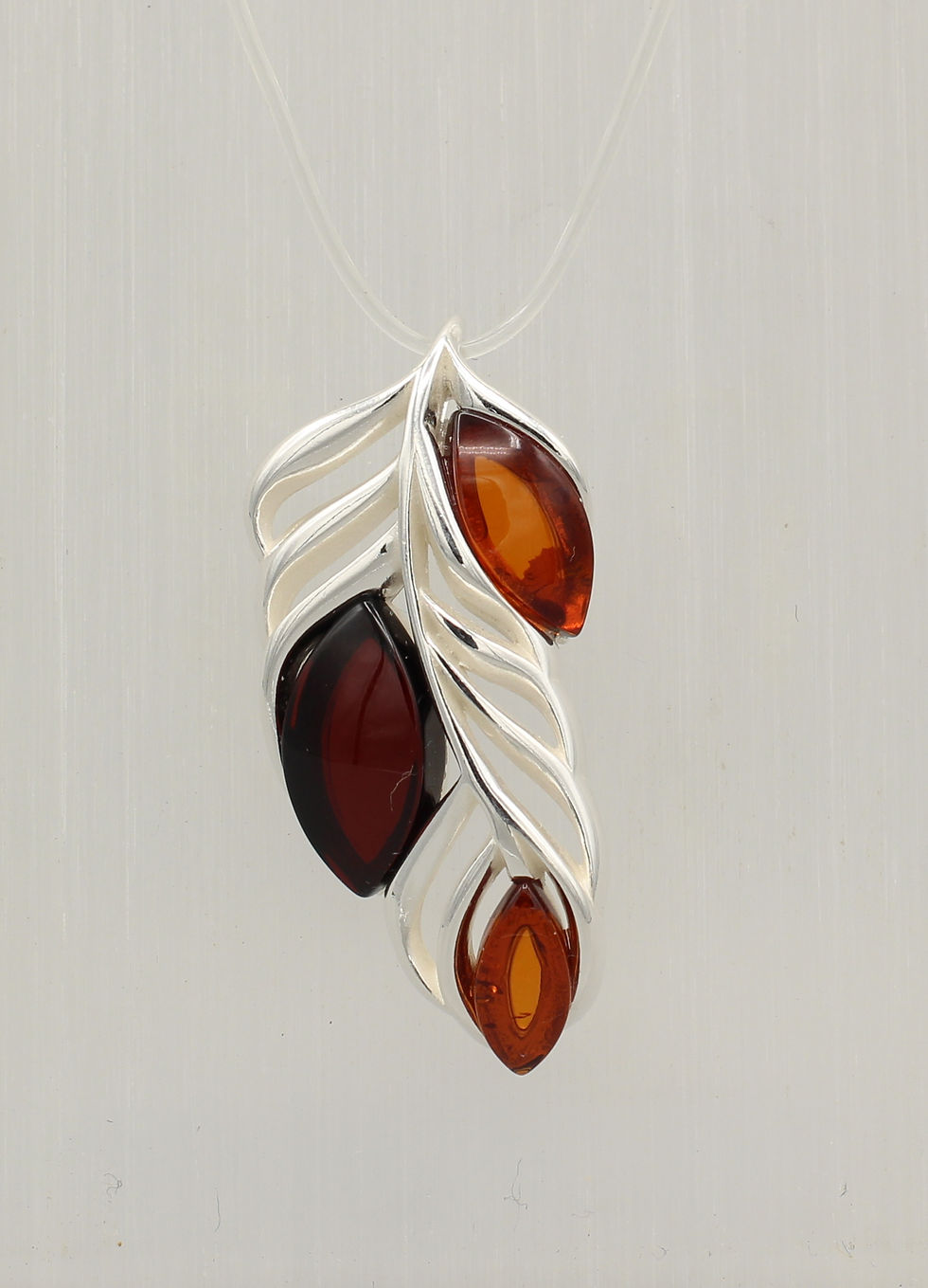Amber Feather Pendant