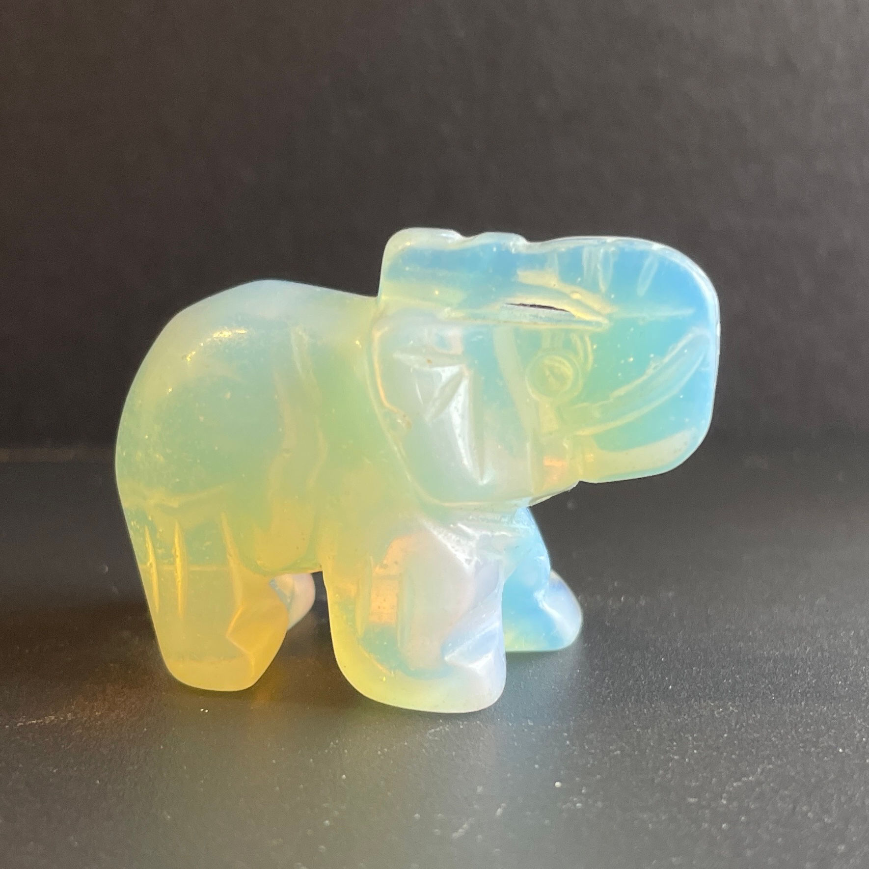 Gemstone Elephant Carvings