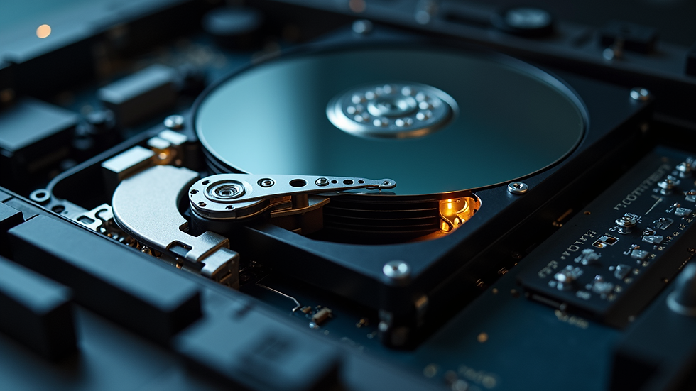 Close-up view of a technician installing a new hard drive in a desktop computer