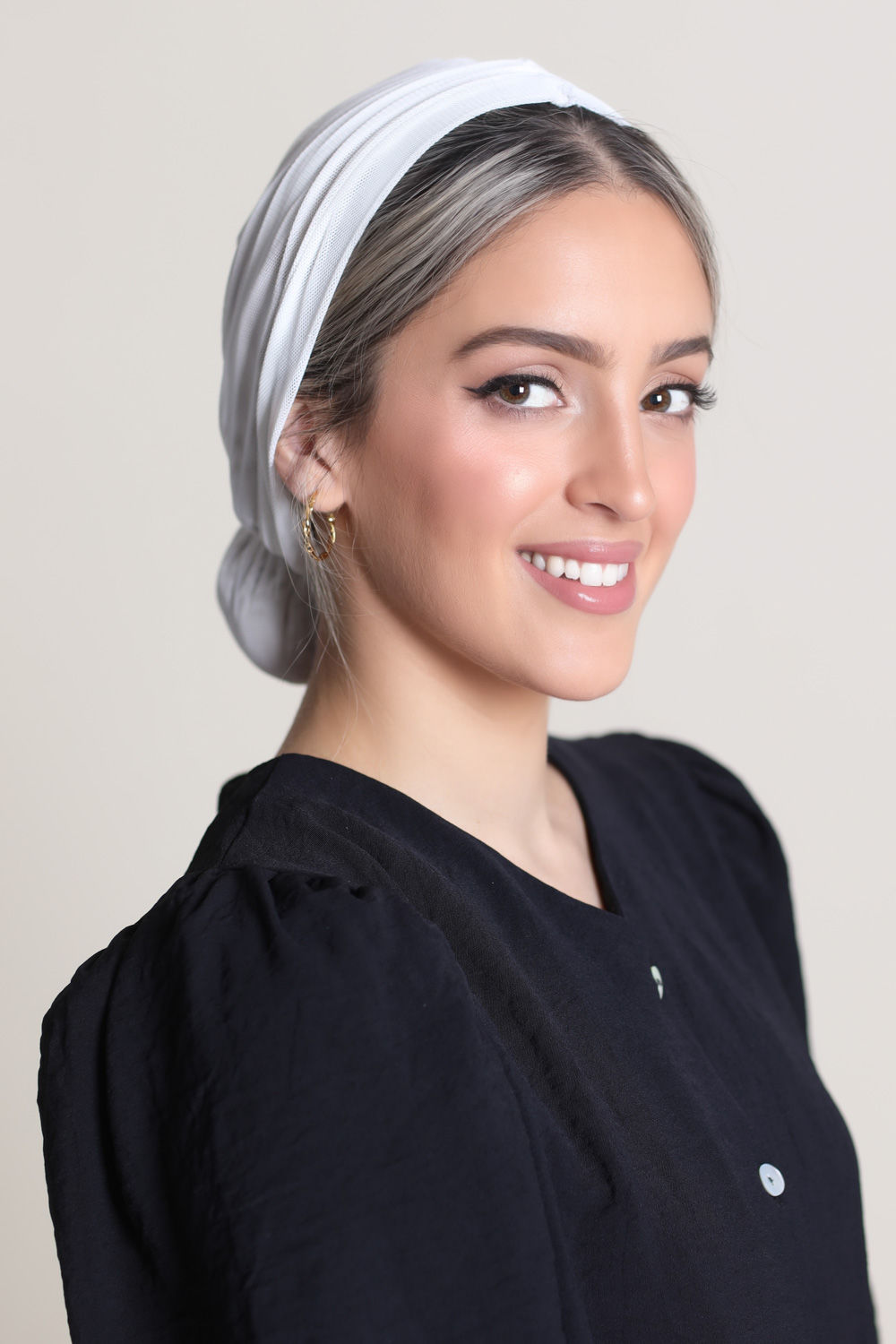 טורבן תסרוקת - רשת לבן