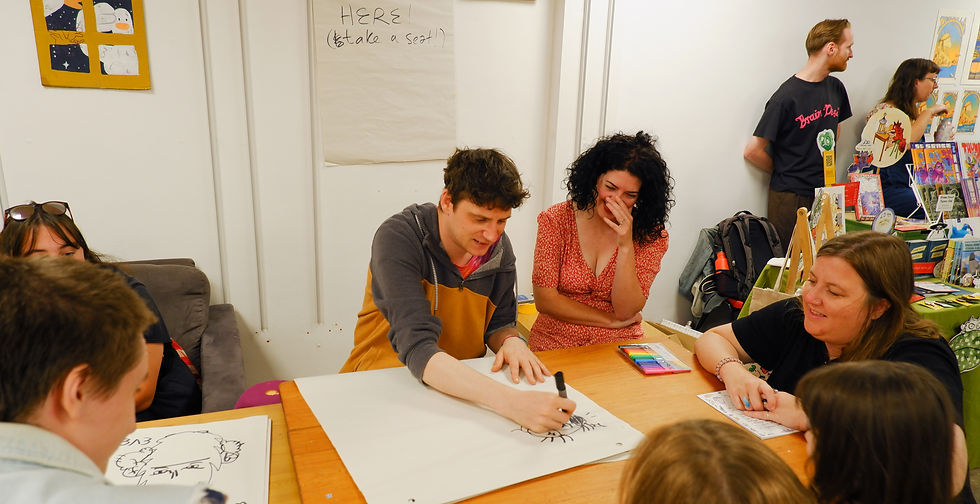 We kicked off with Ed Stockham's Drawing Dice Workshop, where participants threw dice to change their drawing destinies...