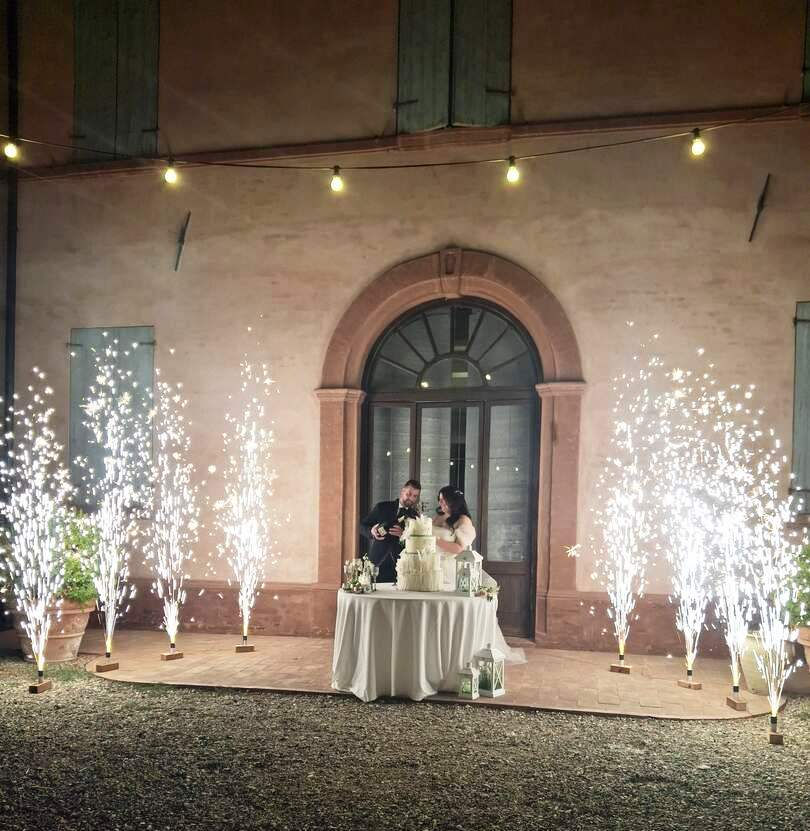 fontane luminose al taglio torta