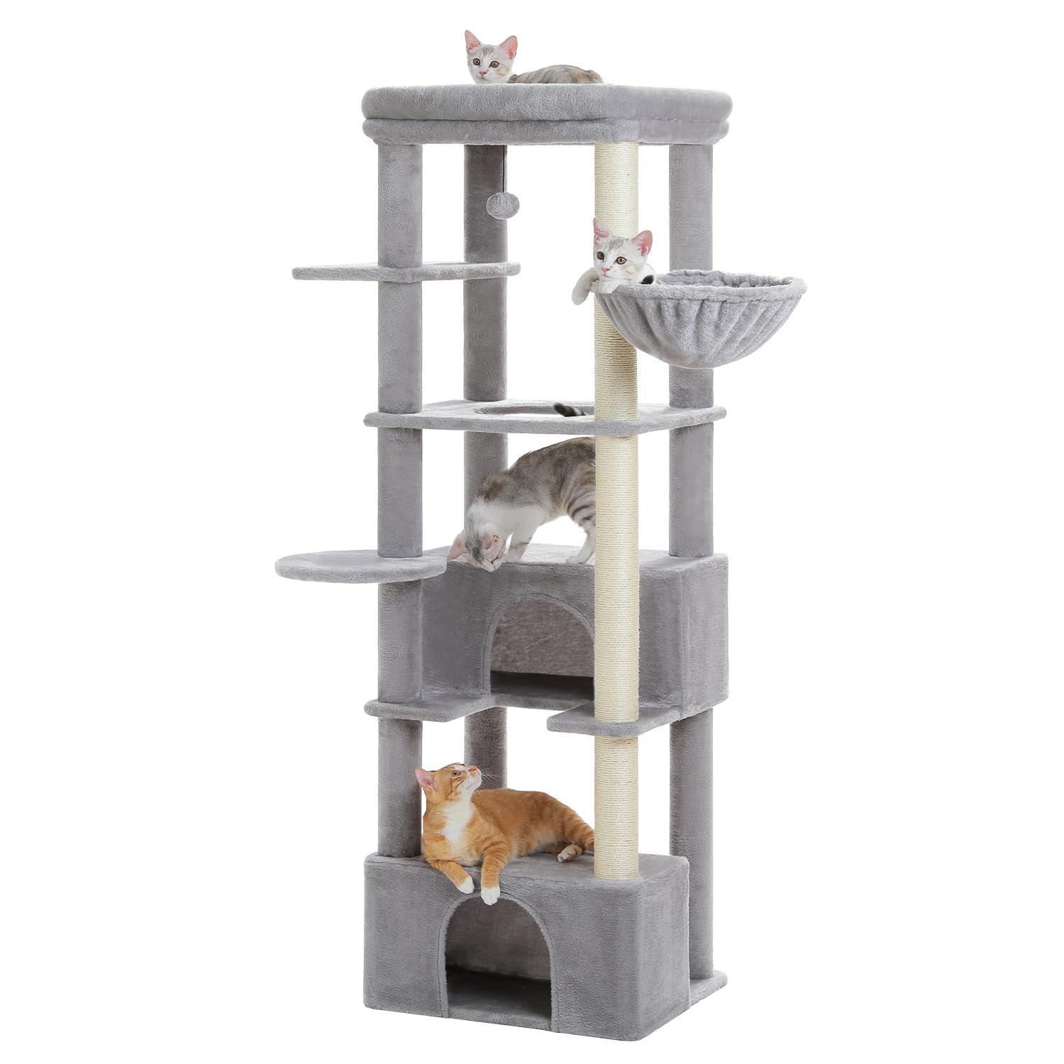 PEQULTI 68 Cat Tree for Large Cats 20 lbs Heavy Duty Tall Cat Tower for Indoor B