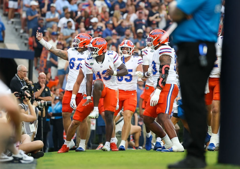 Florida on the field at Auburn on Sept. 19. Photo by Chris Spears, GatorBait Media.