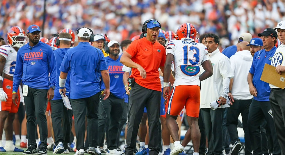 Florida sideline during a game. Photo by Chris Spears, GatorBait Media.