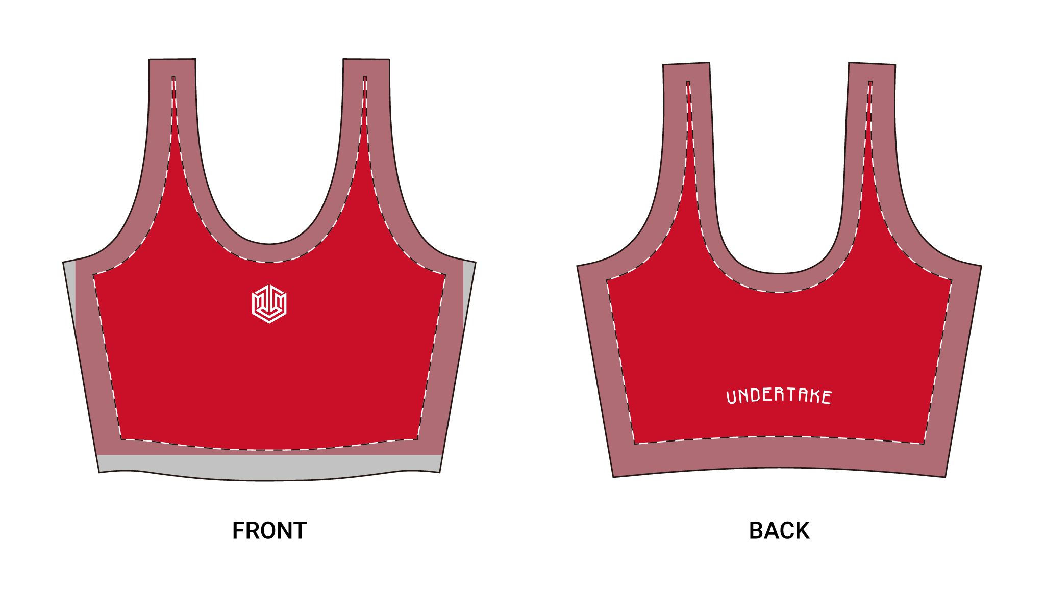 Undertake Red Polyester Sports Bra