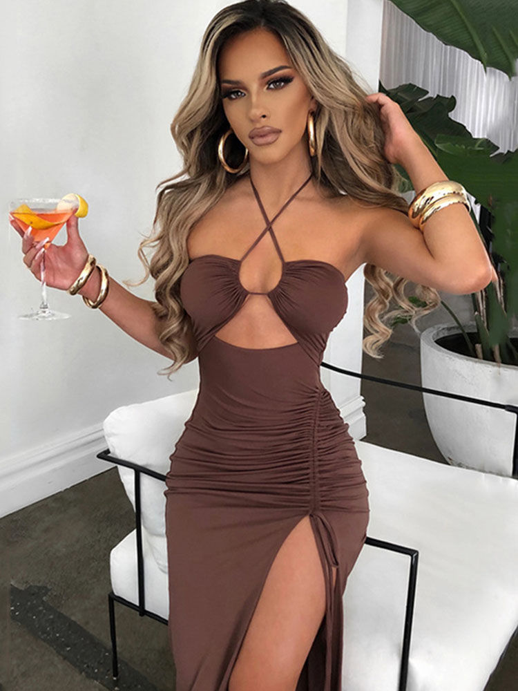 Thumbnail: Sleeveless Backless Midi Dress