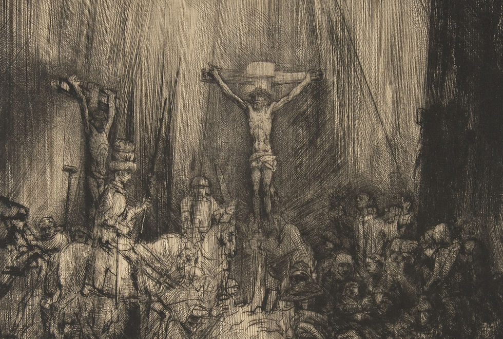 The Three Crosses, State 4, Detail