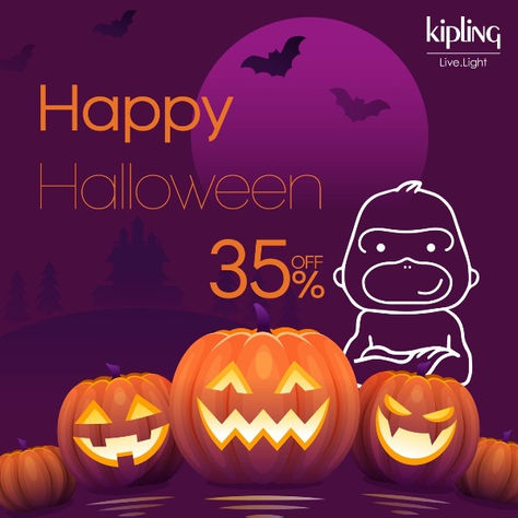 Halloween นี้ Kipling ลดแบบจัดเต็มให้เลย 35%