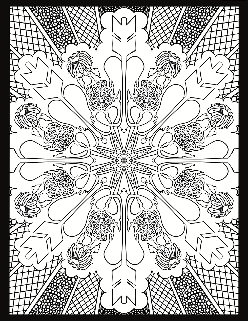 Black and White Free February 2025 themed Coloring Page