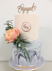 Marble Engagement Cake