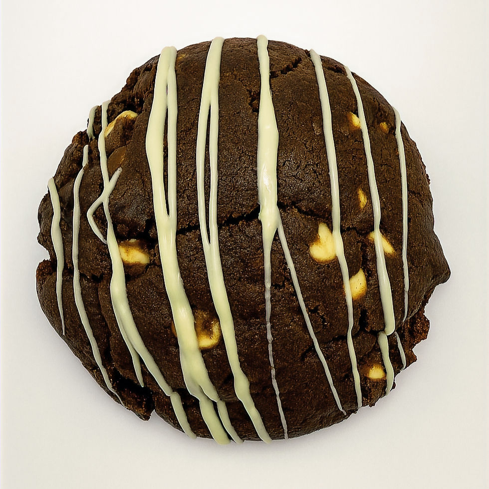 gooey triple chocolate american style cookie