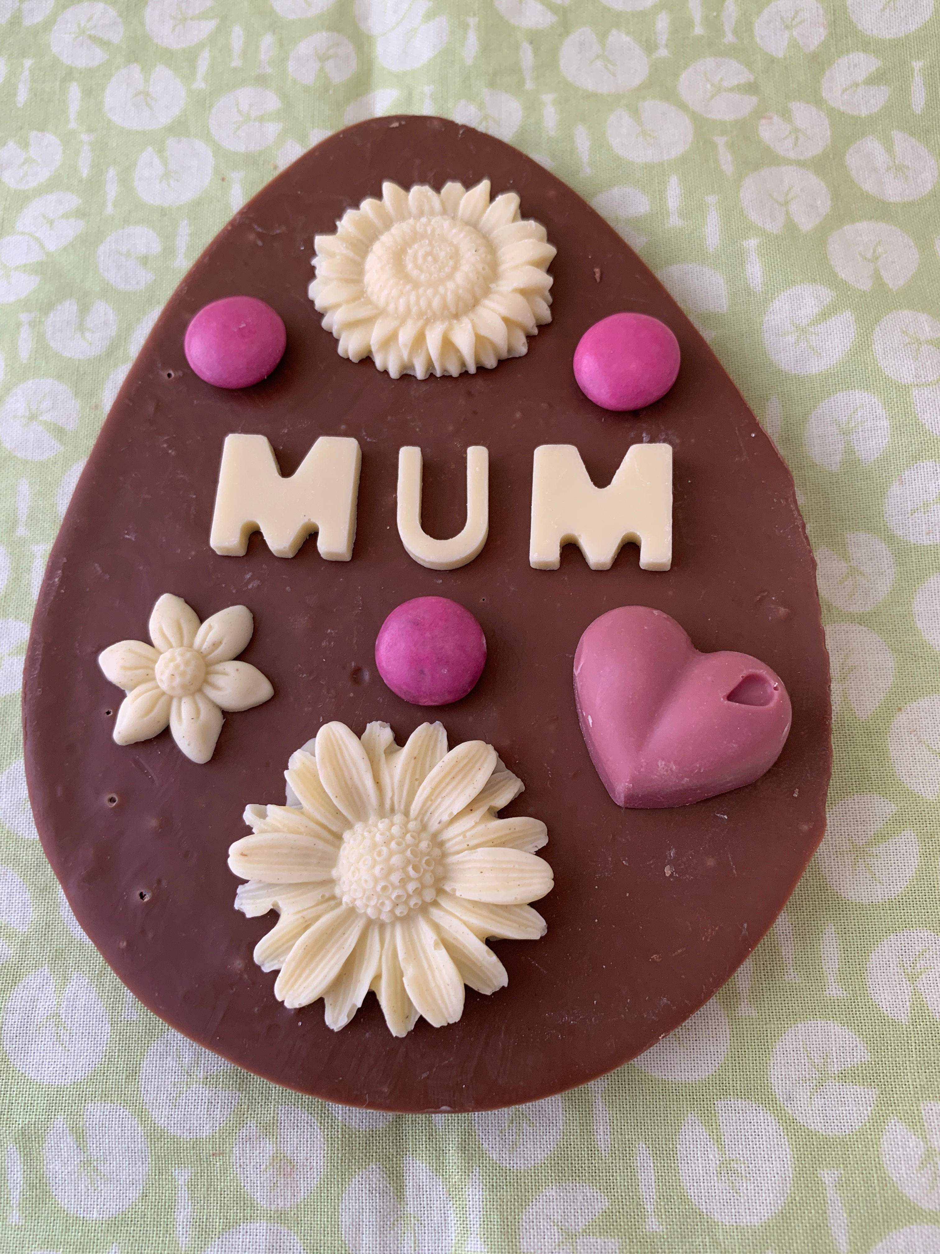 Personalised Easter Egg Slab - flowers and hearts