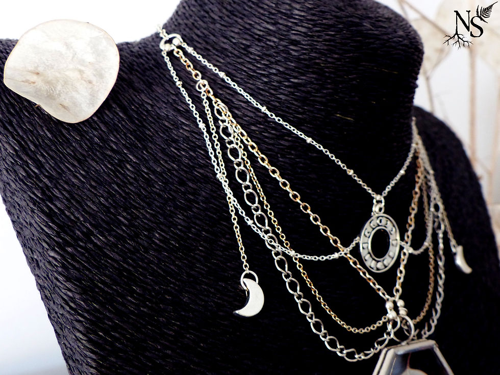 Thumbnail: a moon charm on a mystical necklace