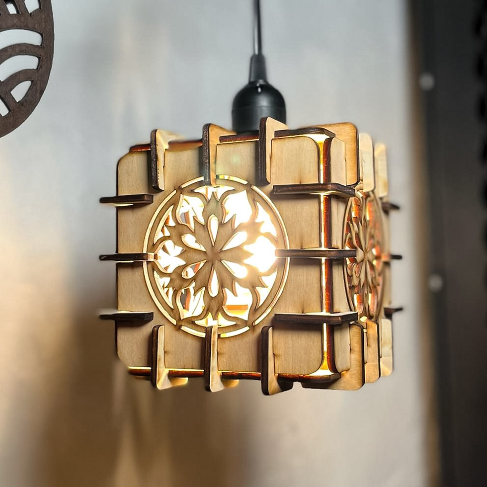 Thumbnail: Mandala Ornament Pendant Lamp- Mandala Natural