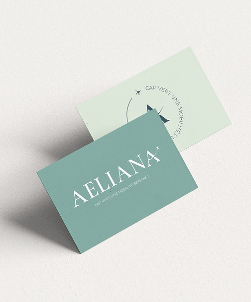 Carte de visite professionnelle conçue par Maud Bourouh dans le cadre d’une création d’identité visuelle