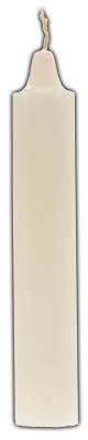 9" White pillar candle