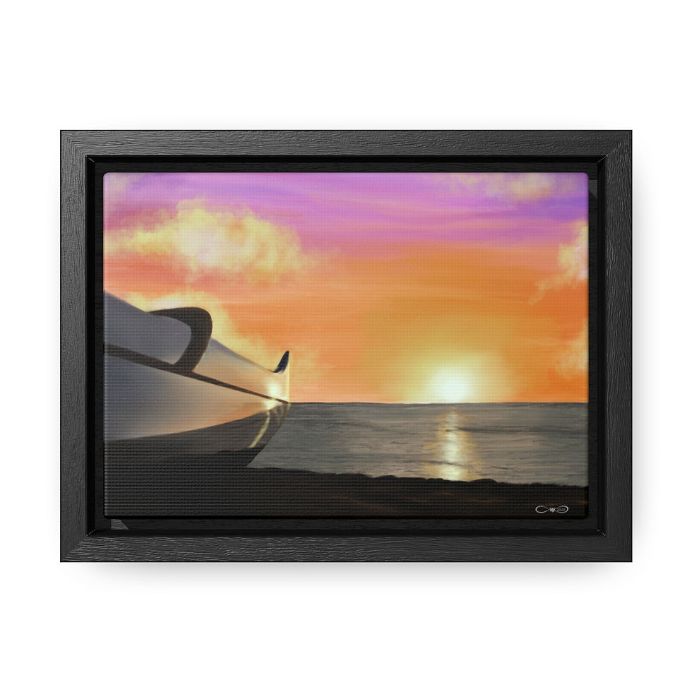 Thumbnail: Canoe Sunet Session - Gallery Canvas Wraps  (Mid-grade frame)