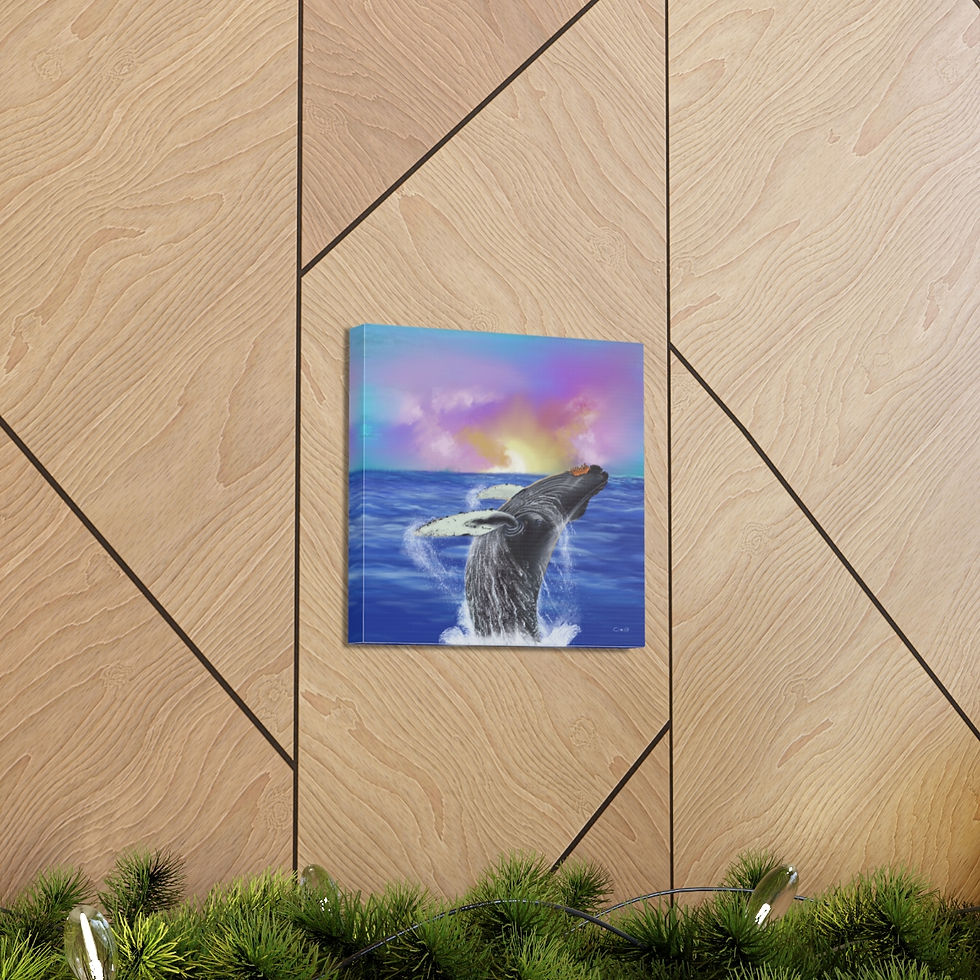 Thumbnail: Happy Day Humpback - Canvas Gallery Wraps