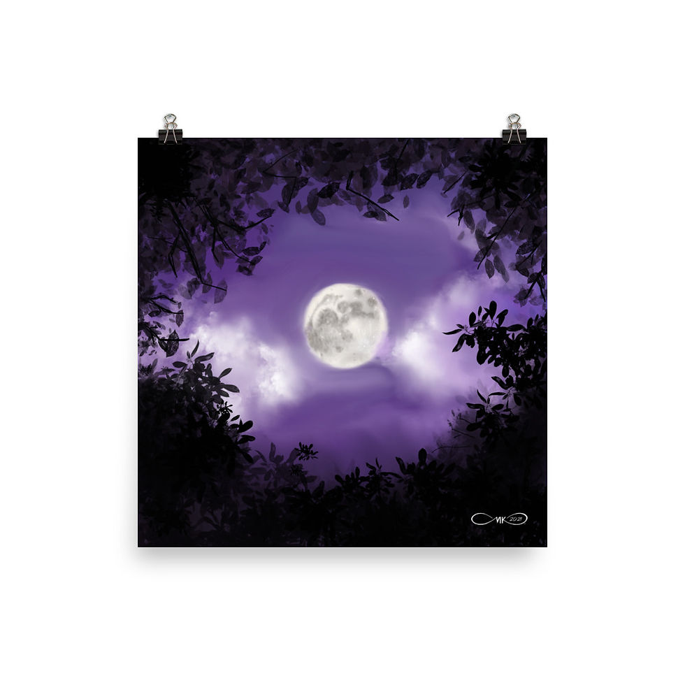 Thumbnail: Purple Moon Gaze - Premium Matte Poster