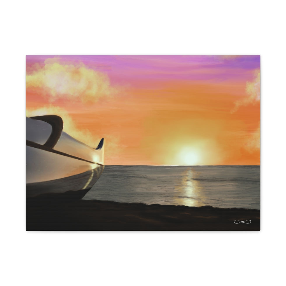 Thumbnail: Canoe Session Sunset - Canvas Gallery Wraps