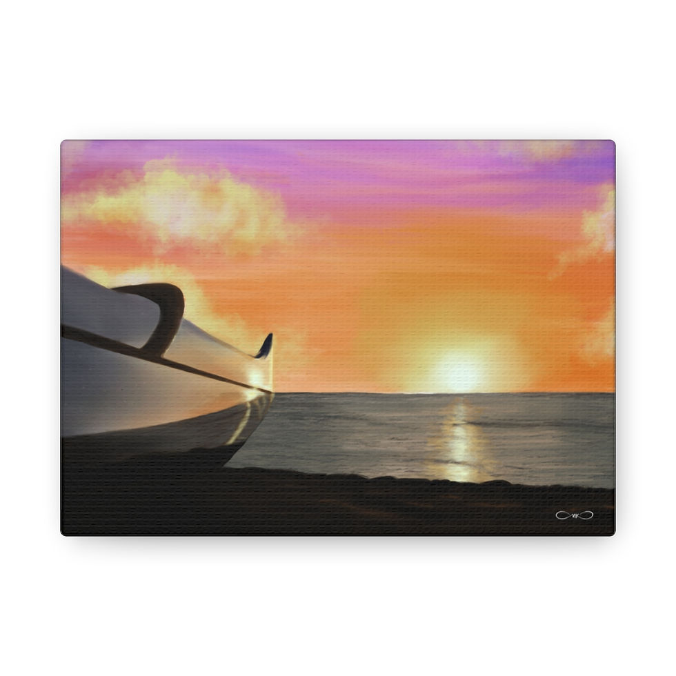 Thumbnail: Canoe Session Sunset - Canvas Gallery Wraps